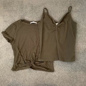 Olive Crop Tops